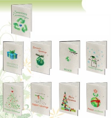Seeded Paper Sample Designs of Christmas Holiday Cards