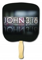 John 3:16 Block Religious Church Fan