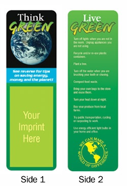 Think Green Custom Bookmarks