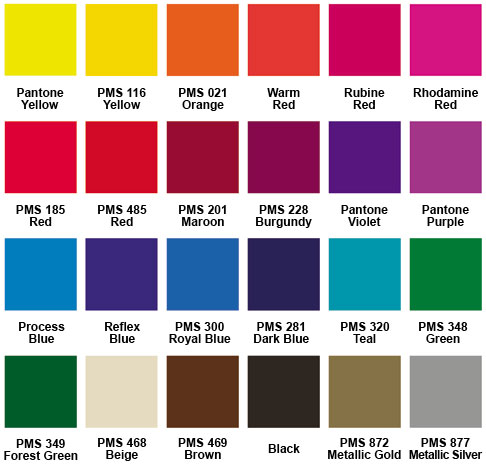 Standard Imprint Colors for Book Covers