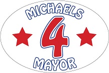 Sample 6" x 4" Oval Political Bumper Sticker with 2-Color Imprint