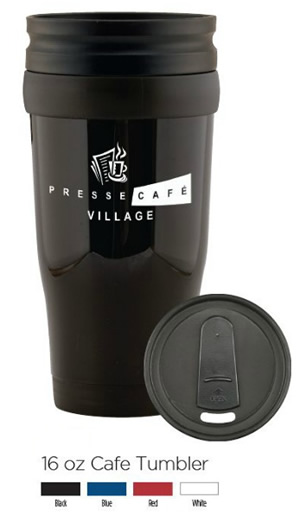 16 oz Insulated Cafe Travel Tumbler