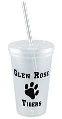 Clear Acrylic Tumbler with Colored Straws
