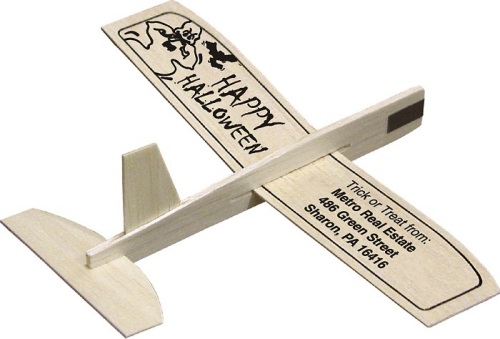 Wooden Glider Airplanes with custom message imprinted