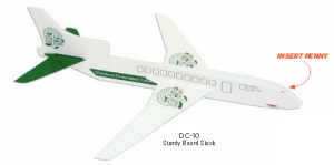 DC10 Penny Paper Airplane